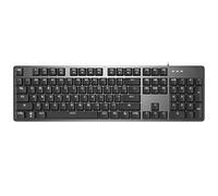 FOELANNE Teclado para Juegos, Teclado de tamaño Completo con Cable for Juegos de Oficina, mecánico, retroiluminado, Cuerpo de Aluminio, Negro