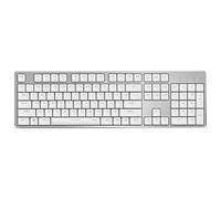 FOELANNE Teclado para Juegos, Teclado mecánico de 104 Teclas con Bluetooth, con Cable, Blanco, monocromático, retroiluminado, Recargable