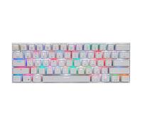 FOELANNE Teclado para Juegos, Teclado mecánico de 61 Teclas con retroiluminación RGB de Modo Dual, Interruptor Azul o Rojo, Blanco o Negro(Black,Red Switch)
