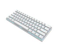 FOELANNE Teclado para Juegos, Teclado mecánico for Juegos de 61 Teclas, Modo Dual, retroiluminado, Blanco/Negro, con múltiples interruptores(Black,Brown Switch)