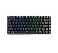 FOELANNE Teclado para Juegos, Teclado mecánico for Juegos Outemu de 81 Teclas, Interruptor Azul, retroiluminación RGB, Negro, USB