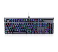 FOELANNE Teclado para Juegos, Teclado mecánico for Juegos RGB de 104 Teclas con Interruptor USB Azul/Rojo, Negro/Blanco(White,Blue Switch)