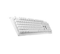 FOELANNE Teclado para Juegos, Teclado mecánico for Juegos USB con retroiluminación RGB, Interruptor Azul, 104 Teclas, Resistente al Agua, Color Blanco