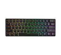 FOELANNE Teclado para Juegos, Teclado mecánico RGB programable de 61 Teclas, Resistente al Agua, Negro, USB-C for Juegos(Brown Switch)