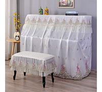 FOELANNE Todo el Piano Cubierto de Polvo, Funda Protectora for Piano con Funda for Taburete, tamaño Universal, Multicolor, Paquete de 2(Pink)