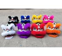 FOELANNE Traje de mascota de la danza del león, Conjunto de disfraz de cabeza de danza del león, multicolor, accesorios de actuación for edades de 5 a 12 años, cultura tradicional(Black)