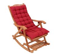 FOELANNE Tumbona plegable de bambú, ajustable, plegable, para jardín, cojín para reposacabezas de madera, multicolor (rojo)
