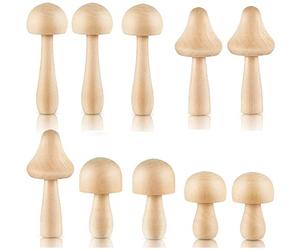 Foemey 10 setas grandes de madera sin pintar para decoración de proyectos de arte y manualidades