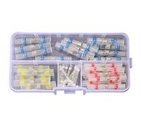Foemey 50 conectores terminales impermeables para soldar tubos aislados conectores de cabeza kit de cables electrónicos DIY