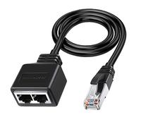 Foemey - Adaptador de red LAN Ethernet RJ45 macho a 2 distribuidor RJ45 1 a 2 Ethernet LAN cable adaptador de cubo