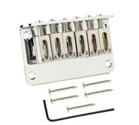 Foemey - Caballete de sillín de guitarra (6 cuerdas, con tornillos de repuesto, cubierta de guitarra cromada para accesorios, puente de carga superior de guitarra B