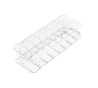 Foemey Caja de almacenamiento multifuncional para cables de carga de datos, caja de almacenamiento transparente para artículos de papelería de escritorio