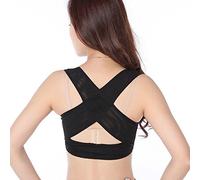 Foemey Corrector de postura de espalda hombro ajustable de mujer senora Cinturon de apoyo soporte del pecho - Negro-M