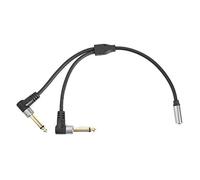 Foemey - Enchufe de 1/8 pulgadas (1/4 pulgadas, cable divisor, 0,24 m, 3,5 mm, estéreo, a doble cable de audio macho, 6,35 mm)