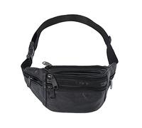 Foemey Hombres Hombres Multifunción Cuero Moda Bolso Pequeño Cinturón Fanny Pack Cool, Negro