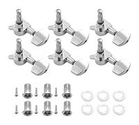 Foemey Juego de 6 pomos plateados para guitarra acústica (3 para izquierda + 3 para derecha)