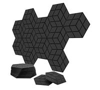 Foemey - Juego de paneles acústicos de espuma a prueba de sonido, autoadhesivos, paneles acústicos, paneles de pared insonorizados, para estudios o estudios de grabación, oficina, color negro