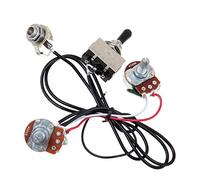 Foemey Mazo de Cables de Guitarra Precableado Dos Pastillas 500K Ollas Interruptor de Palanca de 3 VíAs Plateado