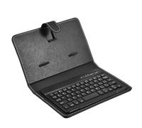 Foemey Mini Teclado Sin Bluetooth Con Funda De Cuero PU Para Smartphone Tableta 4,5 Pulgadas - 6,8 Pulgadas Recargable Fácil De Usar