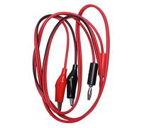Foemey Pinzas de cocodrilo Dual Banana Enchufe Macho a 2 Cables de Prueba Cable Negro y Rojo