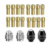 Foemey Pinzas de Mandril de Perforación, con Adaptador de Cambio y Herramienta de Tuerca de Perforación Giratoria Kit de Reemplazo de Tamaño de Varilla de 1/32 Pulgadas a 1/8 Pulgadas