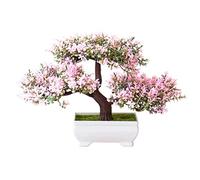 Foemey Plantas artificiales, bonsái pequeño, maceta de árbol falso, flores falsas en maceta, bonsái sintético para el hogar, habitación, mesa, hotel, jardín, decoración A
