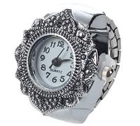 Foemey - Reloj con anillo Tibet (22 mm, elástico, PR Deco, plata, Clásico