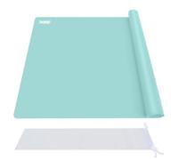 Foepoge Extra Grandes 71 x 51 cm Tapete de Silicona para Resina Epoxi Transparente Manualidades/Epoxy Resin Kit, Estera de Silicona para Llaveros, Cristales, Bisuteria Manualidades, Verde Menta