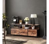 FOERPL - Mueble para TV LED, 137 cm, largo para TV, mueble Tele con cajón de tela, mesa de TV con almacenamiento, banco de TV, mueble bajo para sala de estar, dormitorio