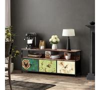 FOERPL - Mueble para TV LED, 137 cm, largo para TV, mueble Tele con cajón de tela, mesa de TV con almacenamiento, banco de TV, mueble bajo para sala de estar, dormitorio