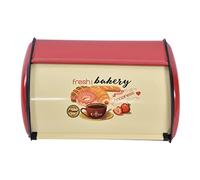 Fofetbfo Panera de Metal de Gran Capacidad para Panera, Contenedor con Tapa Enrollable, Caja para Guardar Pan para Encimera de Cocina(Rojo)