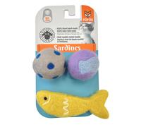 FOFOS | Juguete de Lana - 2 Pelotas y 1 Sardina (Pack de 3) (Colección Sardina) - Para Gato