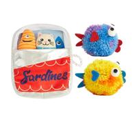 FOFOS | Juguete de Peluche | Juguete Interactivo | Rascador | con Catnip | Colección Limitada de Sardinas - para Gatos (Pack 5 Lata de sardinas con Catnip)