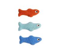 FOFOS | Juguete de Peluche | Juguete Interactivo | Rascador | con Catnip | Colección Limitada de Sardinas - para Gatos (Pack 3 Lana Artesanales)