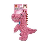 FOFOS Juguete de Peluche para Perros - con Sonajero Interior, Tela Reforçada, Lavable a Máquina y Juguete para la Limpieza de Dientes para Perros (Dinosaurio Rosa)