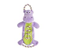 FOFOS | Juguete de Peluche Resistente con Cuerda - para Perros (Hipopótamo)