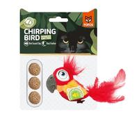 FOFOS Pájaro chirriante con Bolas de Hierba gatera. Juguete Interactivo para Gatos (Loro)