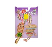 FOFOS | Set de Juguetes Naturales de 3 Piezas con Catnip (Elefante, Ratón y Pez) - Para Gato