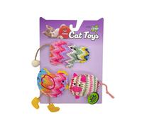 FOFOS | Set de Juguetes Naturales de 3 Piezas con Catnip (Gallina, Ratón y Cerdito) - Para Gato