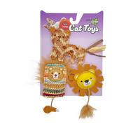 FOFOS | Set de Juguetes Naturales | Tema Selva | con Catnip - para Gatos (León)