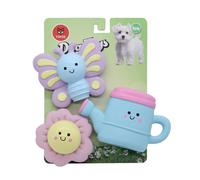 FOFOS Set de Juguetes de Látex - 3 Piezas con Sonido | Colección Limitada Primavera - para Perros (Flor, Mariposa y Regadera)