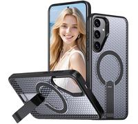 Fofvccv Funda magnética transpirable para Samsung Galaxy A16 con función atril y disipación de calor, malla hueca con agujero celular, enfriamiento, delgada, a prueba de golpes, carcasa rígida de