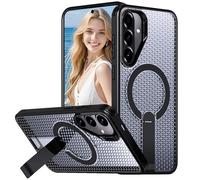 Fofvccv Funda magnética transpirable para Samsung Galaxy A26 con función atril y disipación de calor, malla hueca con agujero celular, enfriamiento, delgada, a prueba de golpes, carcasa rígida de