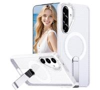 Fofvccv Funda magnética transpirable para Samsung Galaxy A26 con función atril y disipación de calor, malla hueca con agujero celular, enfriamiento, delgada, a prueba de golpes, carcasa rígida de
