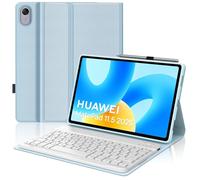 FOGARI Funda con teclado para Huawei Matepad 11.5 pulgadas 2023, QWERTZ teclado magnético alemán extraíble, carcasa trasera de TPU suave para Huawei Matepad 11.5 2023, azul claro