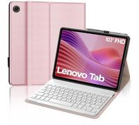 FOGARI Funda con teclado para Lenovo Tab 10.1" 2025, diseño QWERTZ alemán, funda teclado con Bluetooth magnético extraíble para Lenovo Tab 10.1 pulgadas 2025, rosa