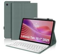 FOGARI Funda con Teclado para Lenovo Tab 10.1" 2025, Español Ñ Teclado Bluetooth para Tablet Lenovo Tab 10.1" 2025 TB-311FU, Verde Oscuro