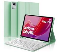 FOGARI Funda con teclado para Lenovo Tab M11 de 11 pulgadas 2024, QWERTZ Teclado alemán con Bluetooth magnético desmontable para Lenovo Tab M11 (TB330FU / TB330XU), verde claro
