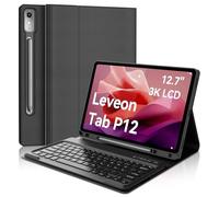 FOGARI Funda con teclado para Lenovo Tab P12 de 12,7 pulgadas 2023, diseño QWERTZ alemán, funda teclado con magnético extraíble Bluetooth para Lenovo Tab P12 12,7 pulgadas 2023, negro