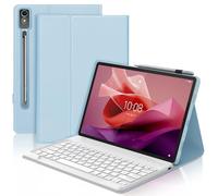 FOGARI Funda con teclado para Lenovo Tab P12 de 12,7 pulgadas 2023, diseño QWERTZ, funda teclado con magnético extraíble alemán Bluetooth para Lenovo Tab P12 de 12,7 pulgadas 2023, azul claro